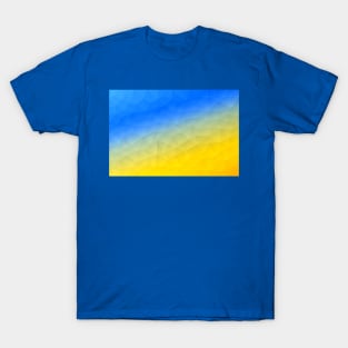 Ukraine yellow blue geometric mesh pattern 2 T-Shirt